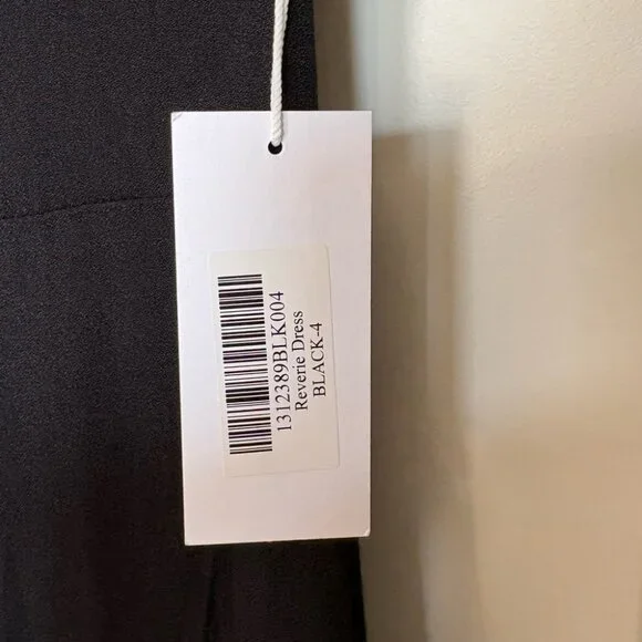 NEW NWT Reformation Reverie Dress Black Midi Button 4 - Picture 10 of 12